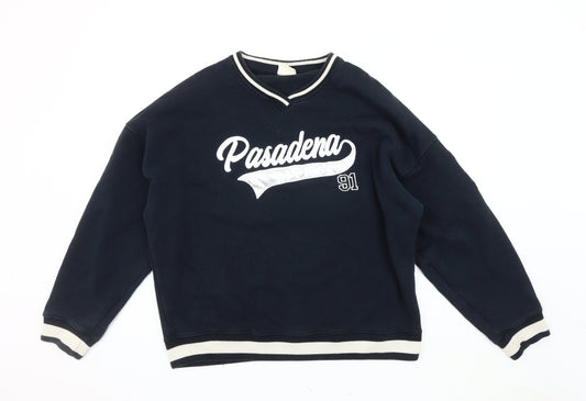 Pull&Bear Men's Blue L Pullover Sweatshirt