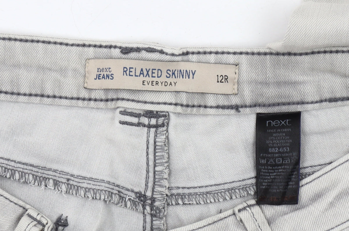 Next Women's Grey Relaxed Skinny Jeans Size 12R - Everyday Style