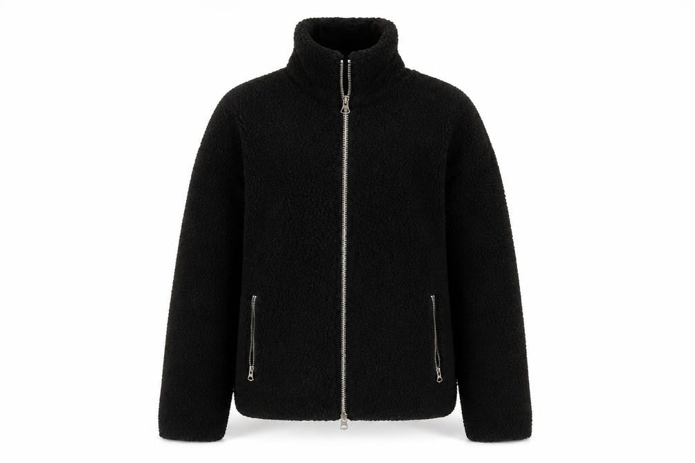 ASOS Women's Black Fleece Jacket XS Relaxed Fit
