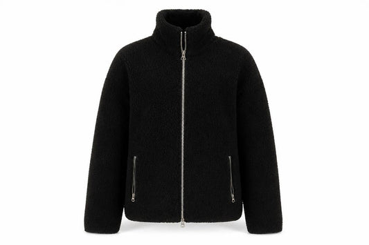 ASOS Women's Black Fleece Jacket XS Relaxed Fit
