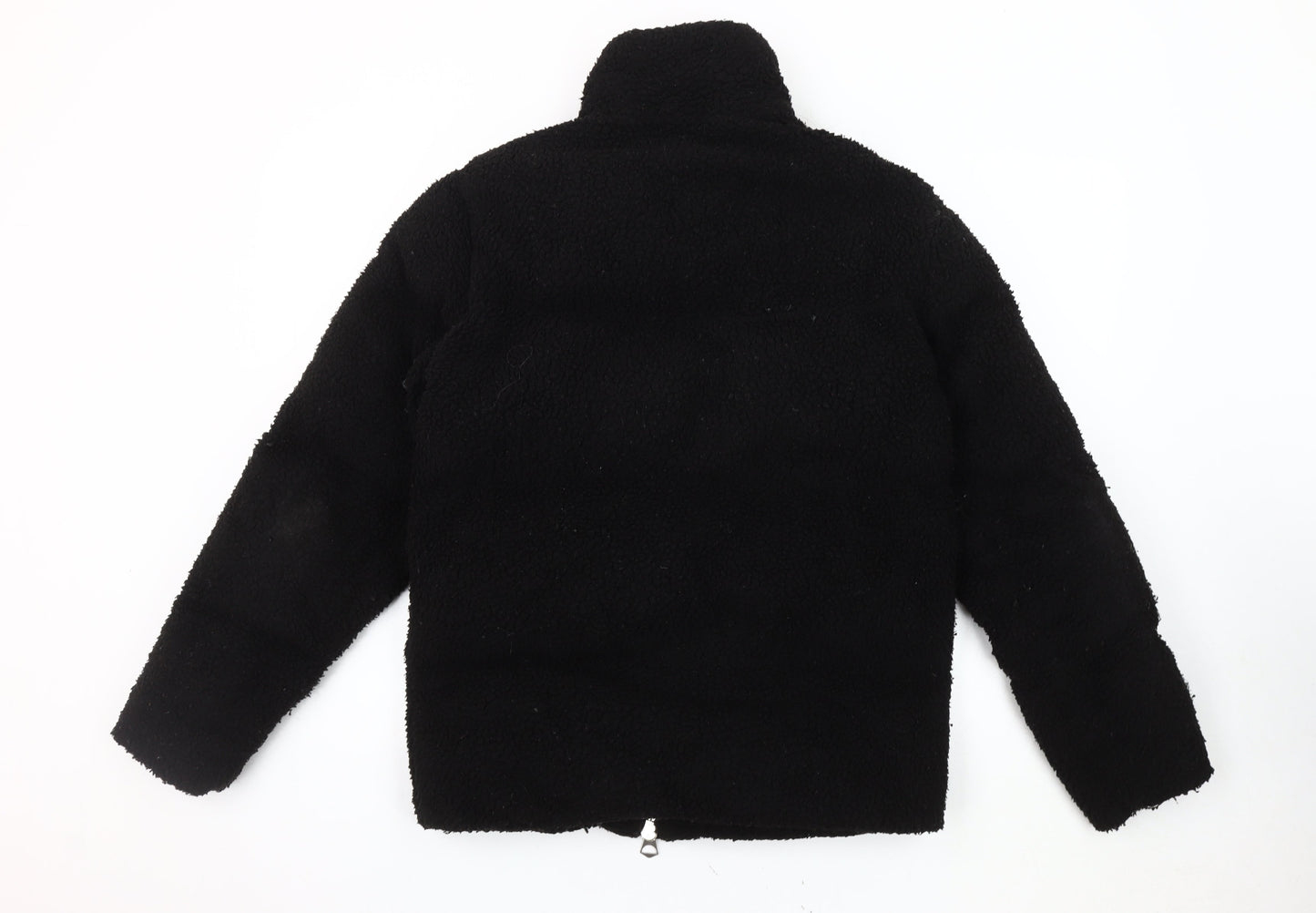 ASOS Women's Black Fleece Jacket XS Relaxed Fit