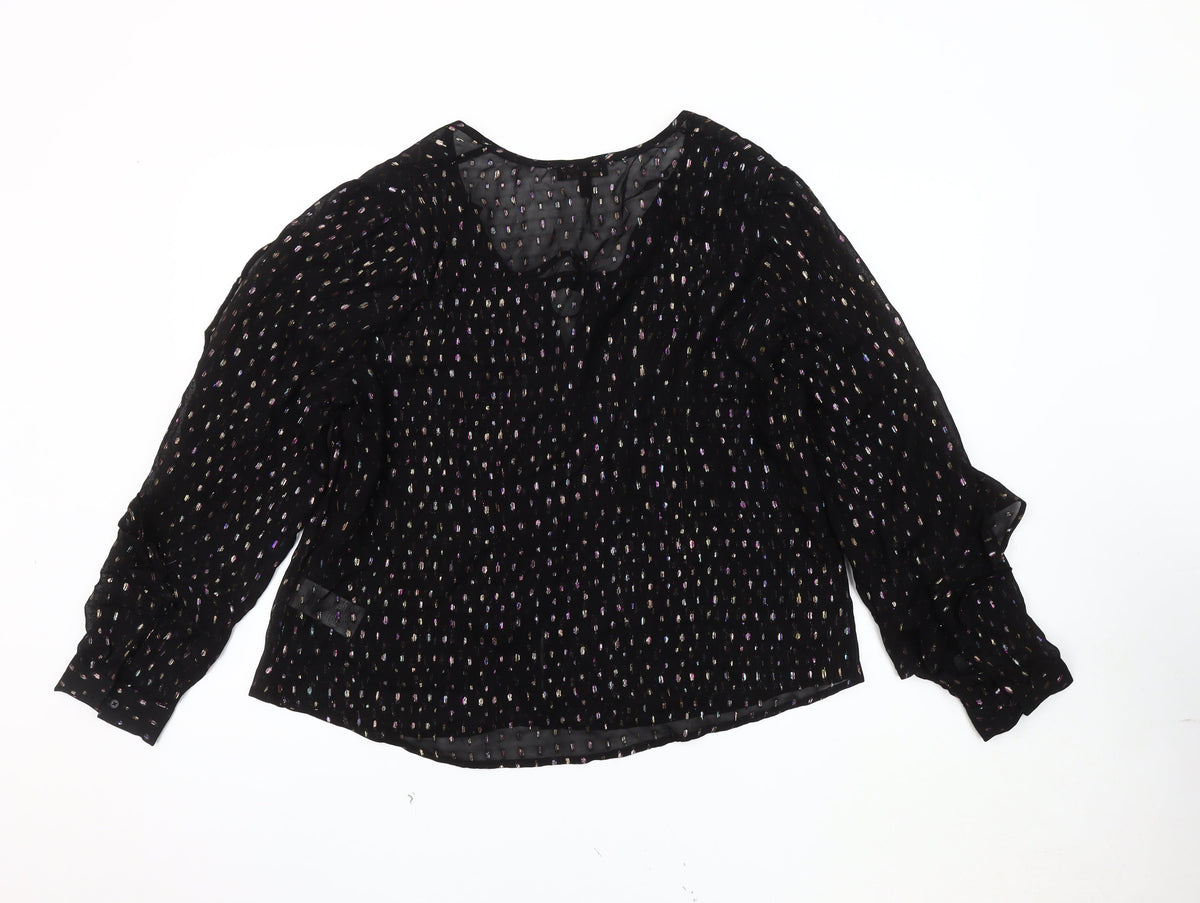 Phase Eight Women's Black Tunic Blouse Long Sleeve