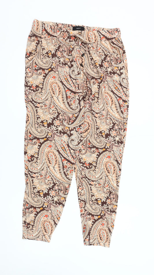 Next Women's Brown Paisley Trousers Size 12