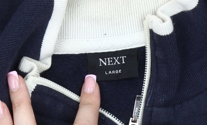 Next Men's Blue Basic Jacket L Stand-Up Collar