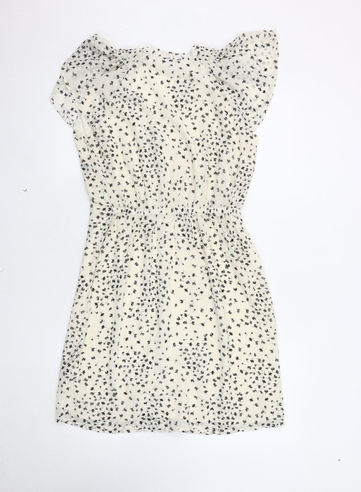H&M White Floral Women's Dress Size 8