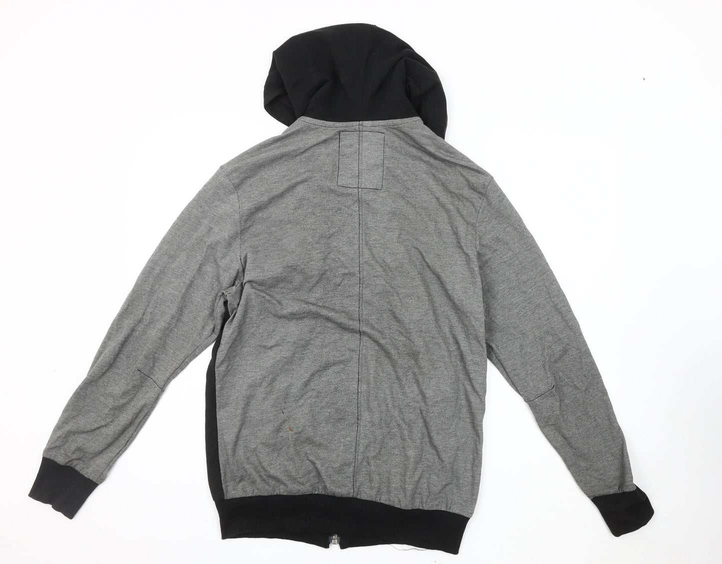 L'Art Men's Medium Black Grey Basic Hooded Jacket