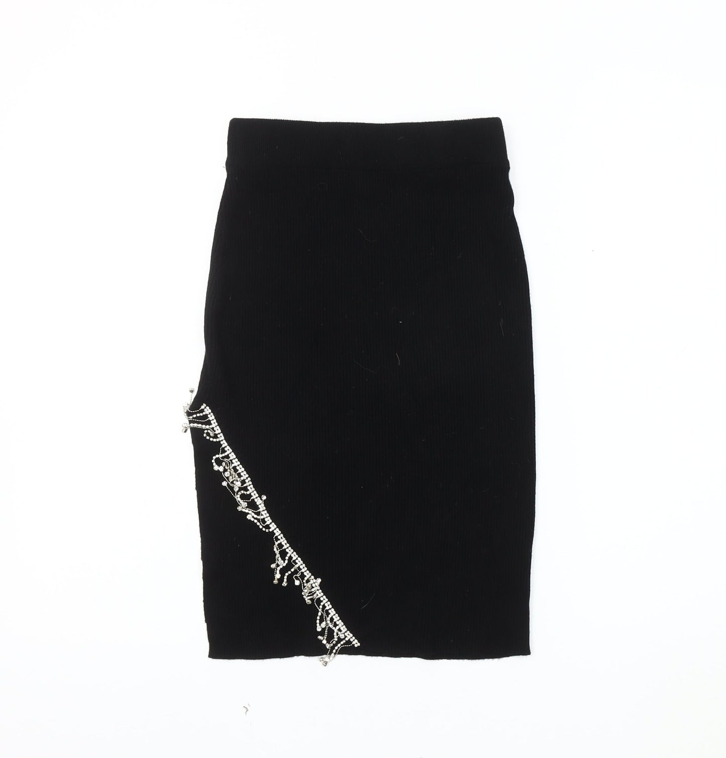 Quiz Black Beaded Women's Pencil Skirt - Size S
