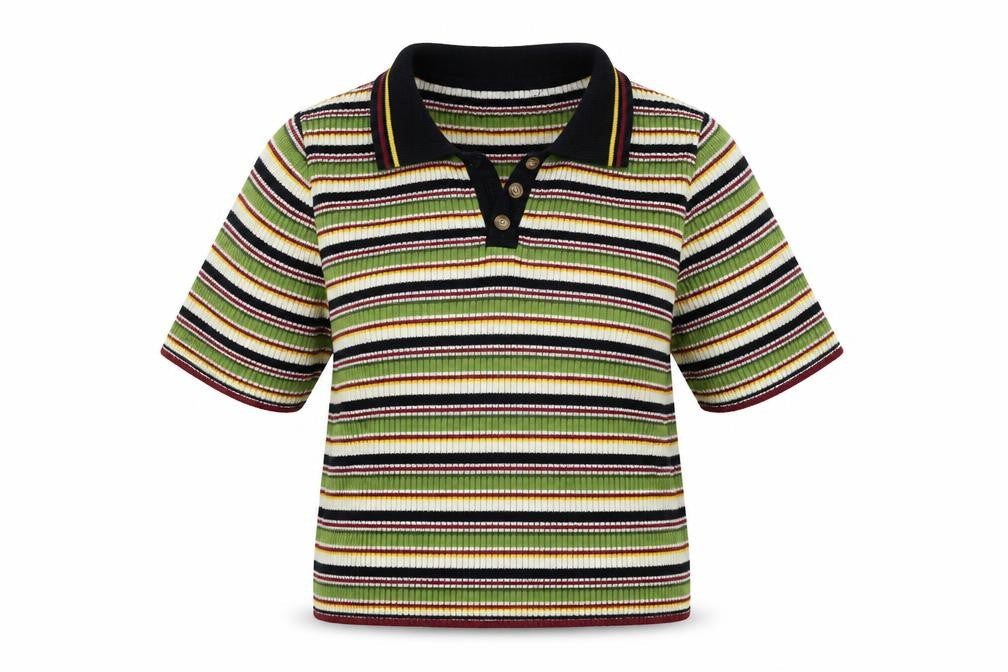 Urban Outfitters Multicoloured Women's Polo M Collared Knit Striped Top
