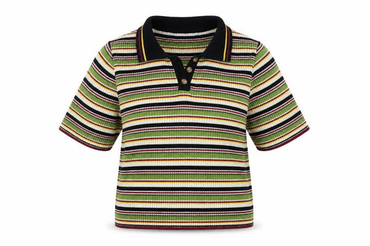 Urban Outfitters Multicoloured Women's Polo M Collared Knit Striped Top