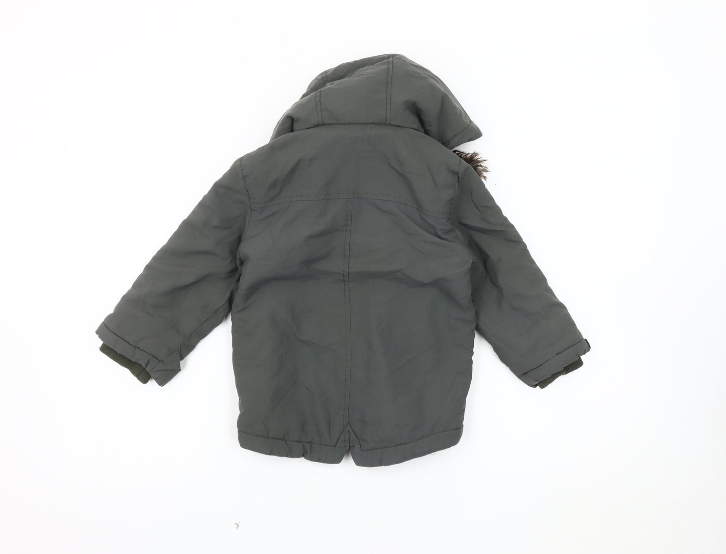 Marks and Spencer Boys Green Parka 2-3 Years Hooded Coat