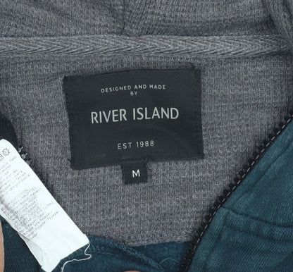 River Island Men's Blue Full Zip Hoodie, M