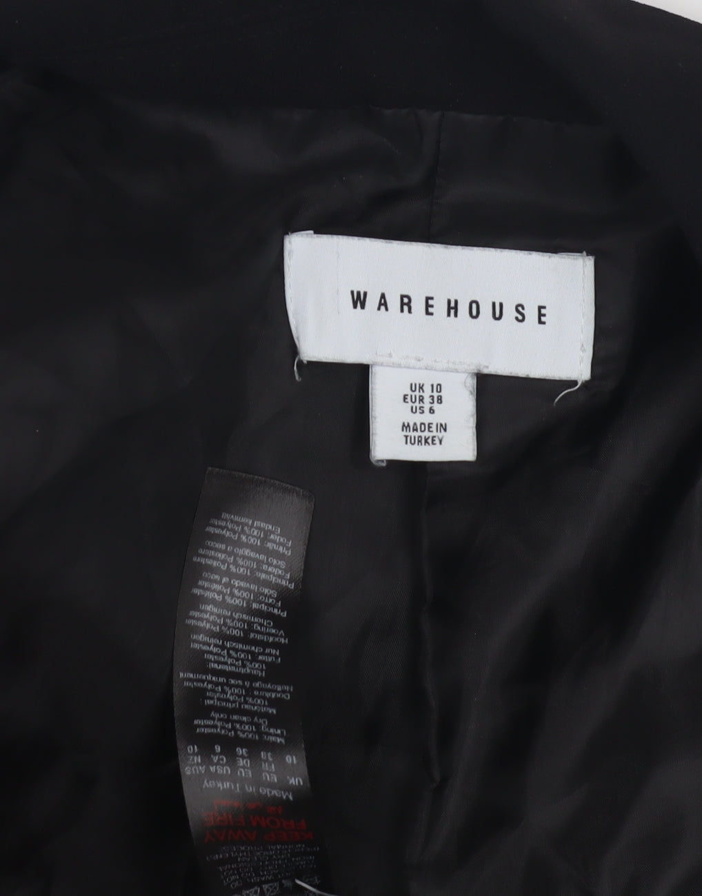 Warehouse Women's Black Blazer Size 10 Regular