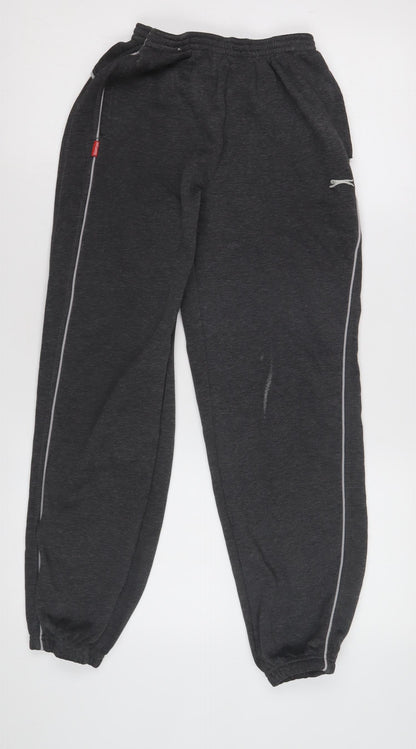 Additional front view of Slazenger boys’ black jogger trousers 13 years