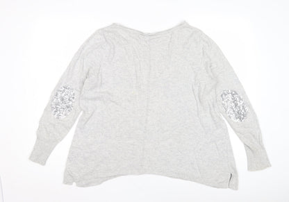 Mint Velvet Grey Women's Pullover, Size 6, Sequin Accents