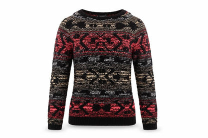 Warehouse Women's Multicoloured Geometric Jumper Size 8