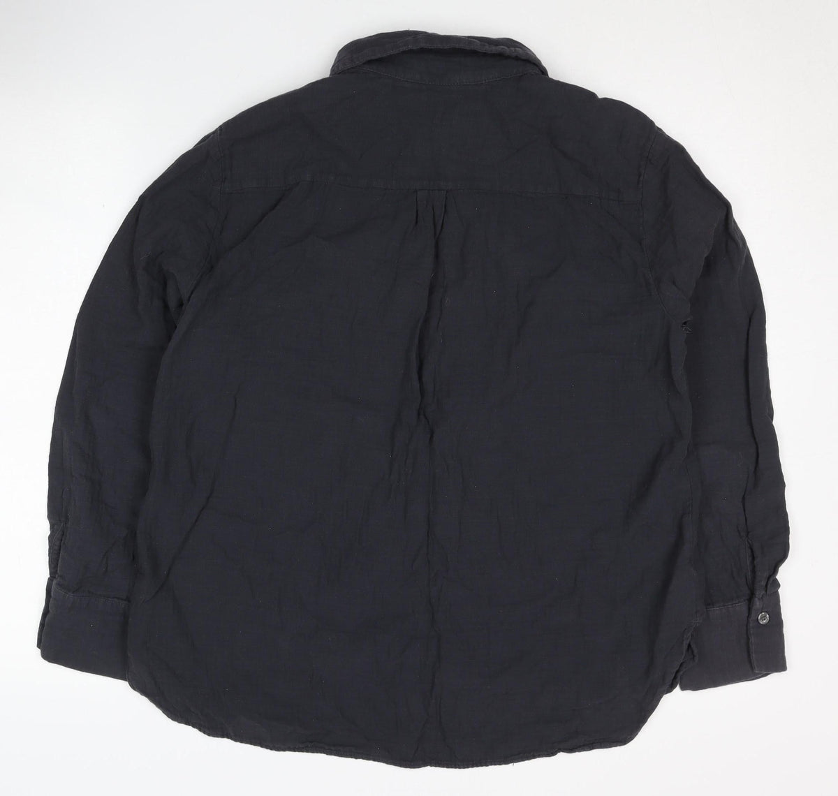 Zara Women's L Black Button-Up Cotton Shirt