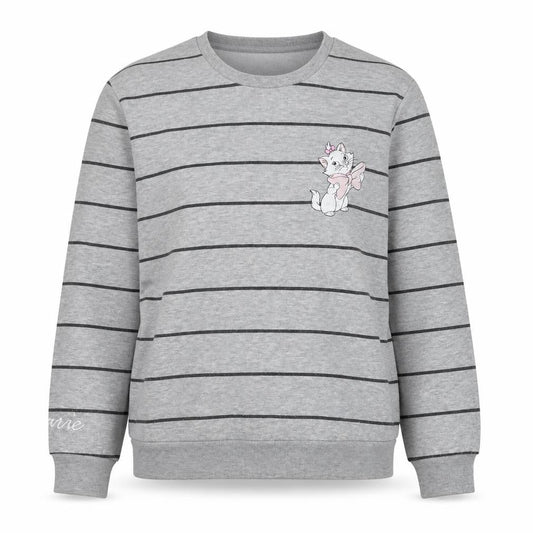 Disney Women's Grey Striped Pullover Sweatshirt M