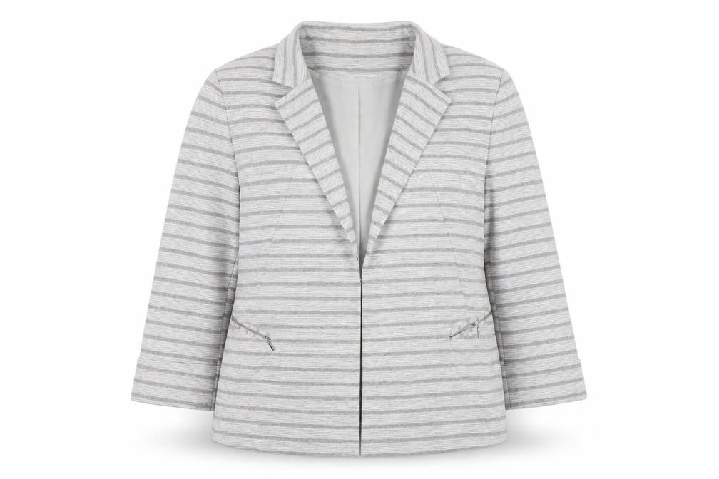 Principles Women's Grey Striped Blazer, Size 20