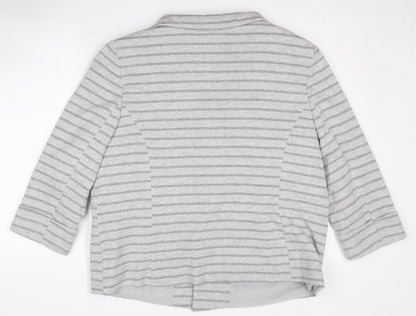 Back view of Principles Women's Grey Striped Blazer, size 20