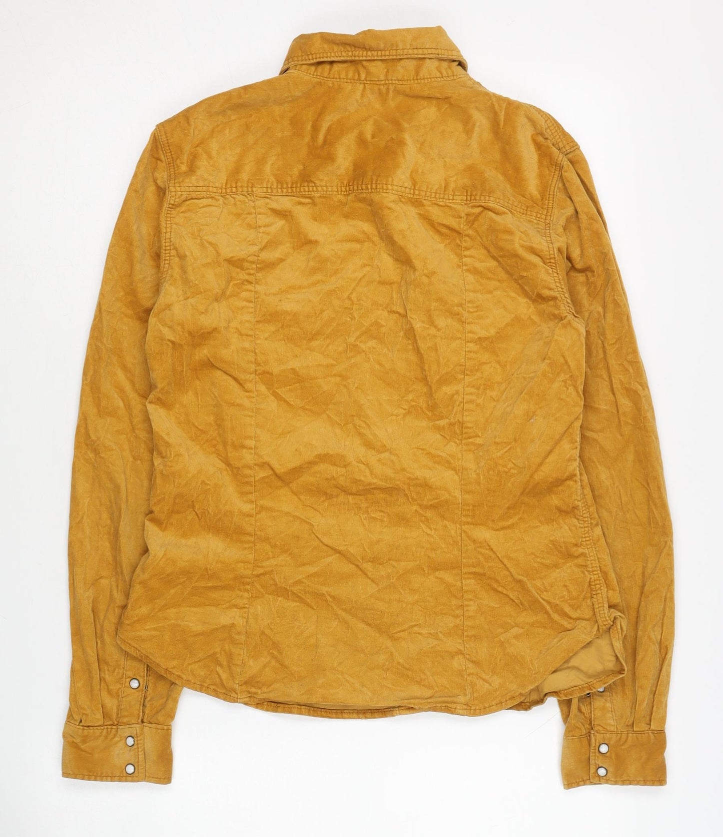 H&M Women's Gold Button-Up Long Sleeve Shirt, Size 16