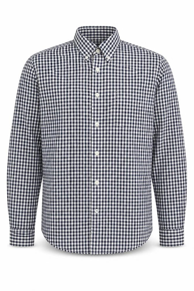 Gap Men's Black Checkered Button-Up Shirt M