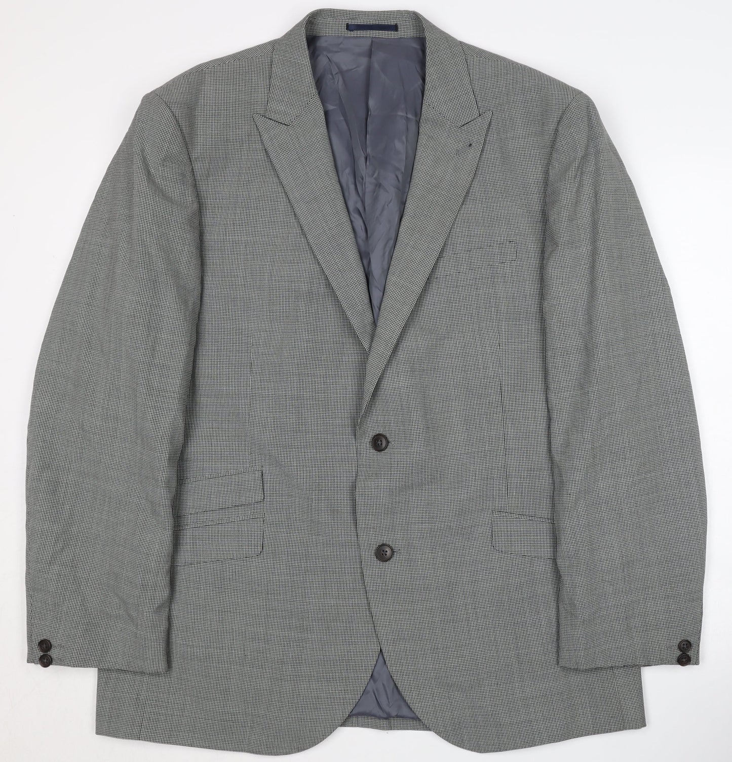 Next Men's Grey Check Blazer Size 46 Regular Fit