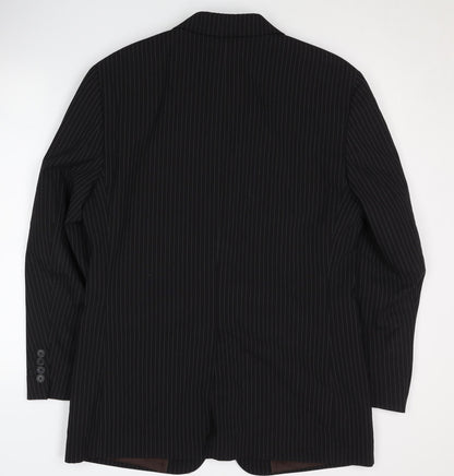 Greenwoods Elite Men's Black Striped Blazer 38R