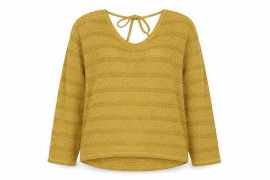 Next Women's Yellow Open-Knit Striped Jumper Size 12