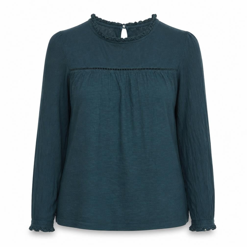 Fat Face Women's Green Long Sleeve Top Size 6