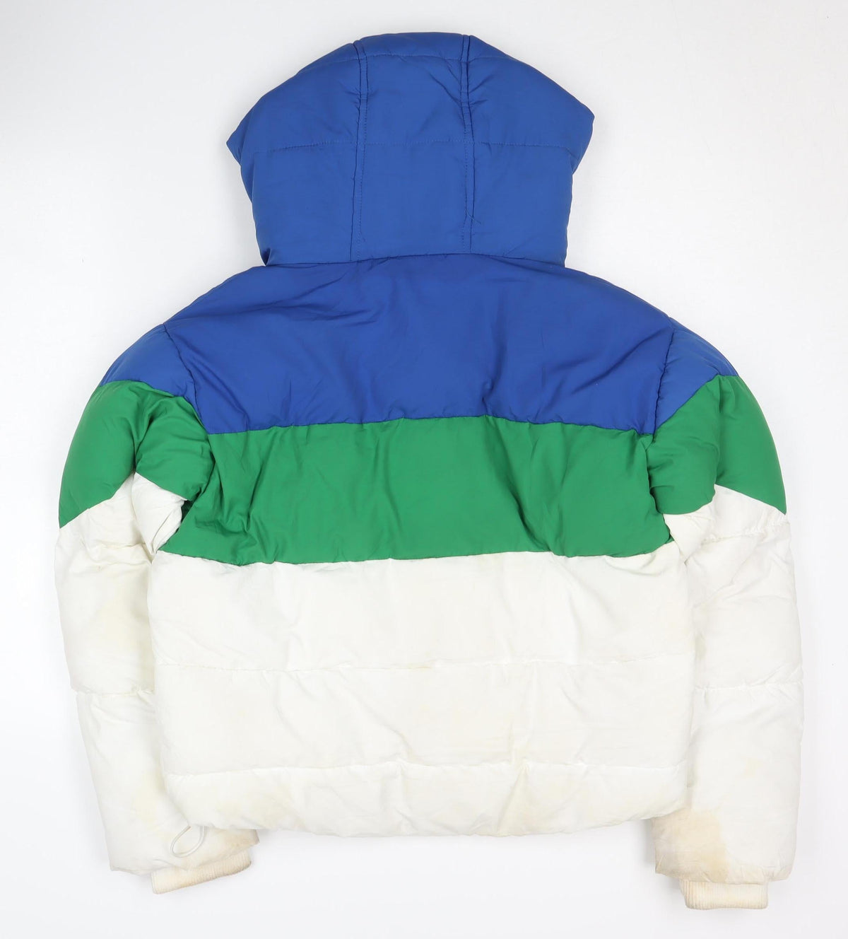 Topshop Women's Blue Green White Puffer Jacket Size 4