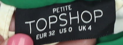Topshop Women's Blue Green White Puffer Jacket Size 4