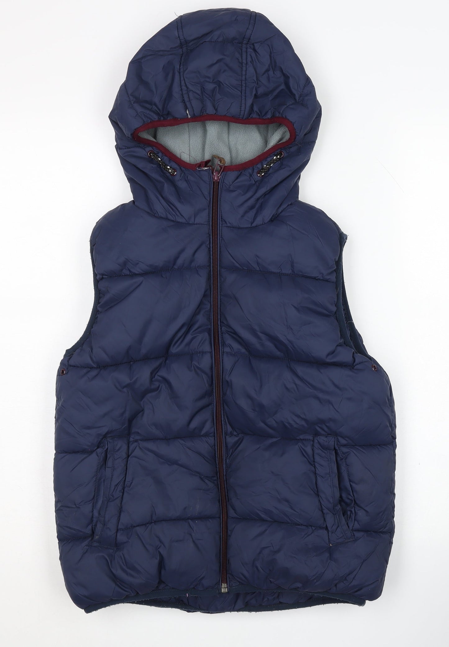 Next Boys Blue Puffer Jacket 10 Years Hooded Sleeveless