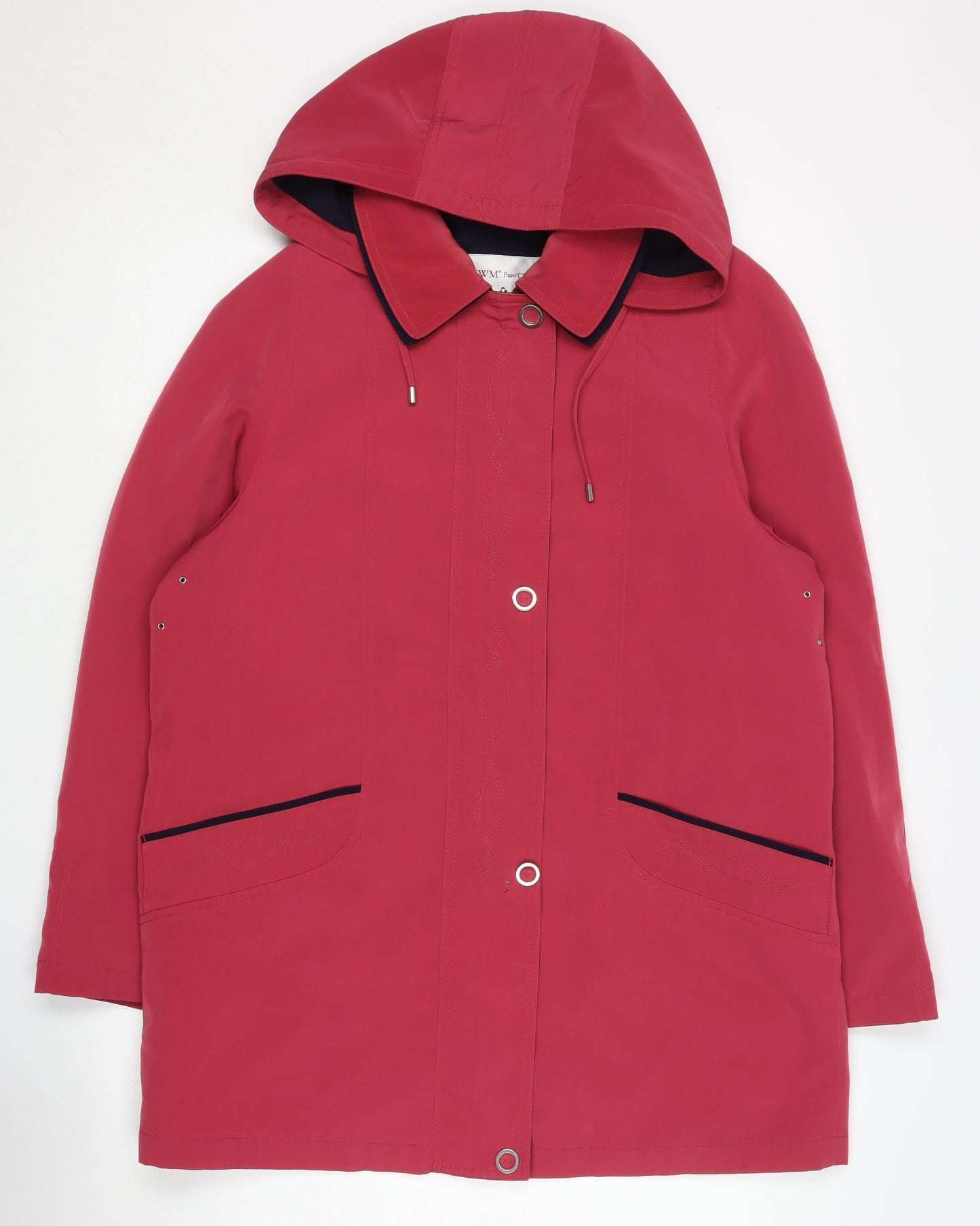 EWM Women's Red Casual Hooded Coat, Size 14