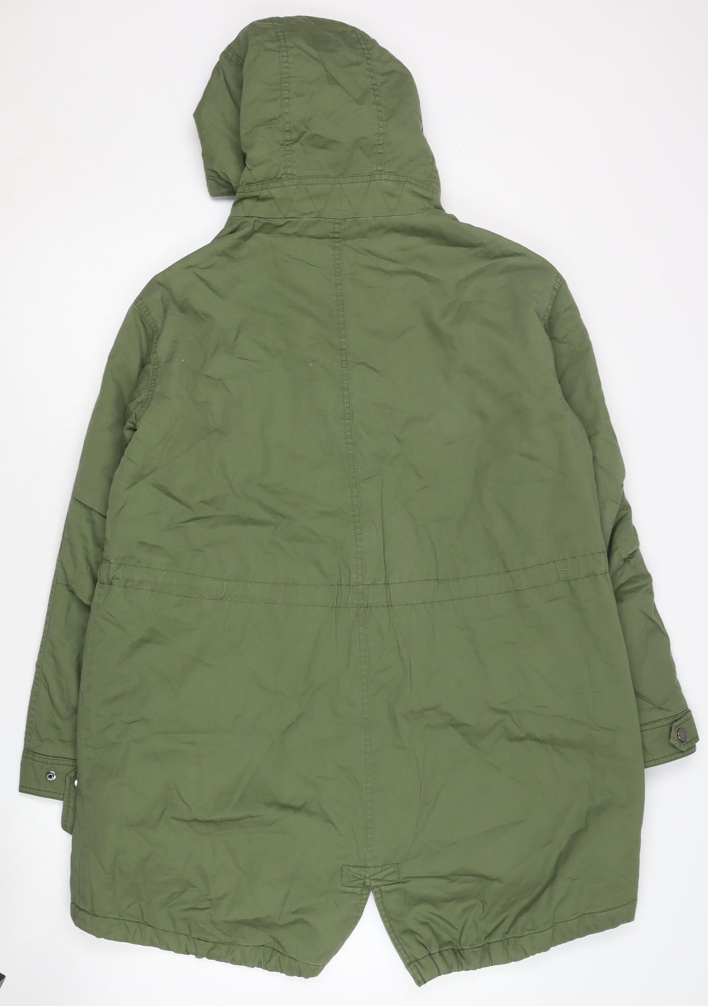 Topshop Women's Green Parka Jacket Size 6 Hooded