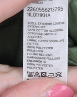 Topshop Women's Green Parka Jacket Size 6 Hooded