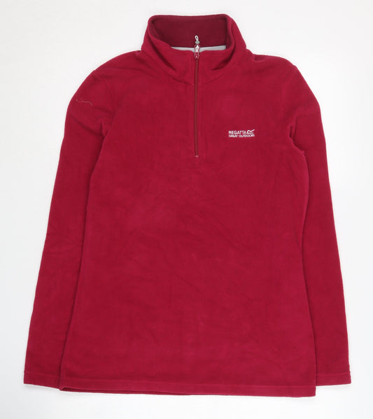 Regatta Women's Red Fleece Henley Sweatshirt Size S