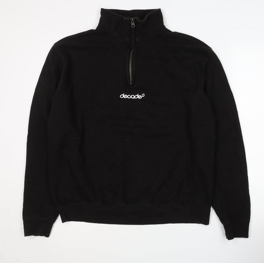 decade Men's Black Sweatshirt L High Neck