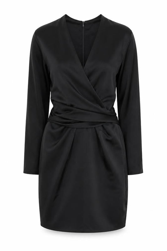 ASOS Design Women's Black Wrap Dress, Size 8