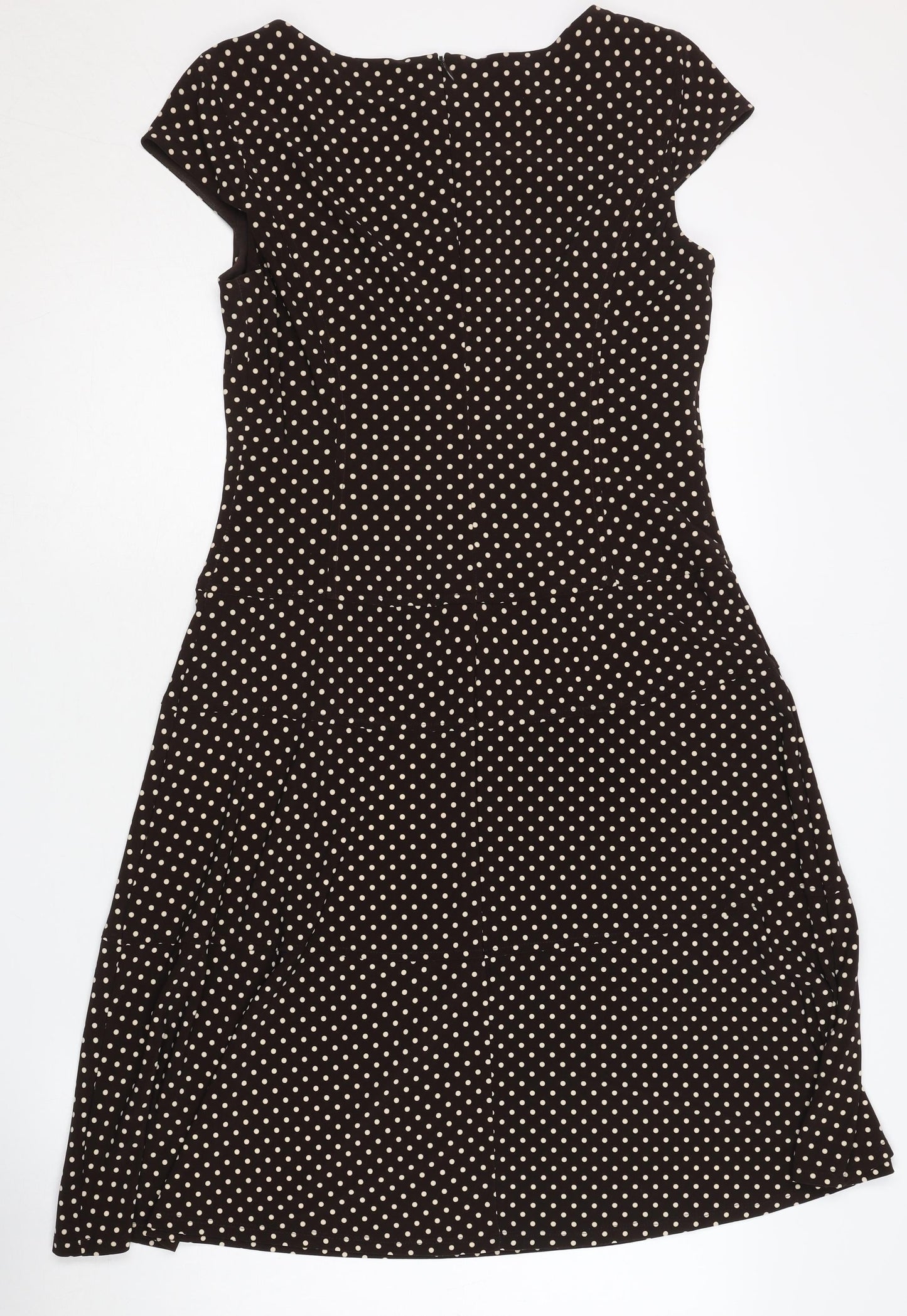 Anne Klein Women's Black Polka Dot Fit & Flare Dress Size 10