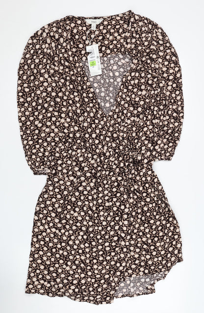 Marks & Spencer Women's Black Floral Wrap Dress