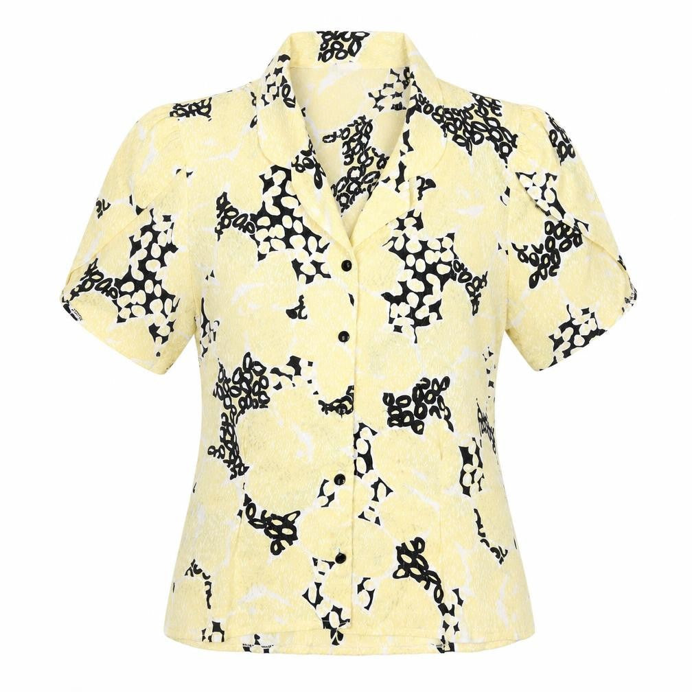 Your Sixth Sense Women's Yellow Floral Button-Up, Size 10