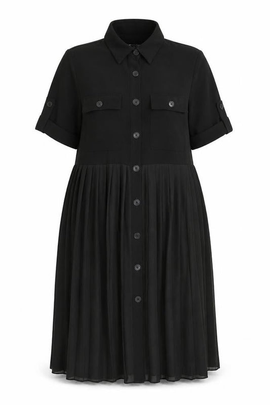 Zara Women's Black Collared Shirt Dress - Size S