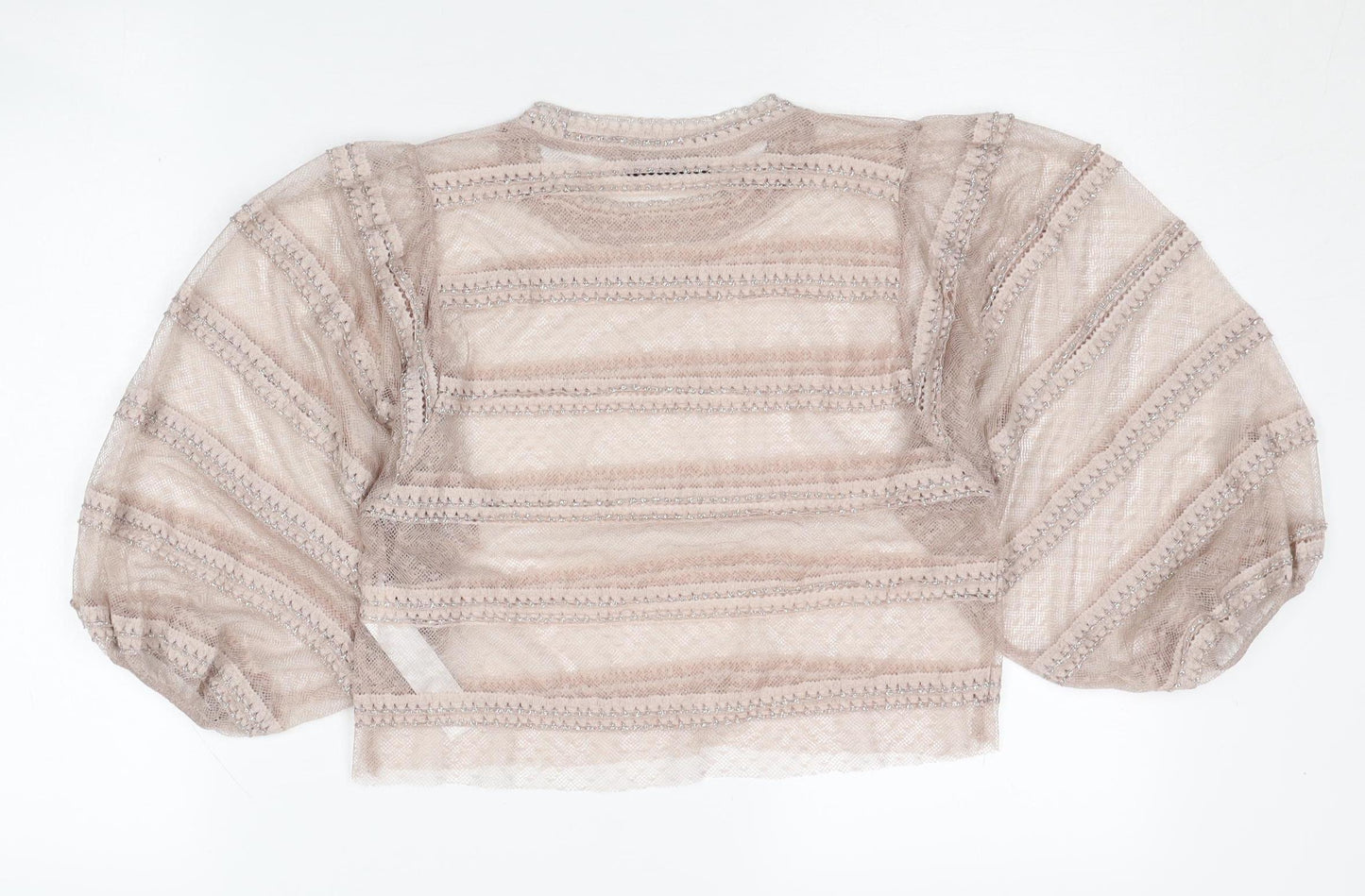 Zara Women's Beige Balloon Sleeve Top S