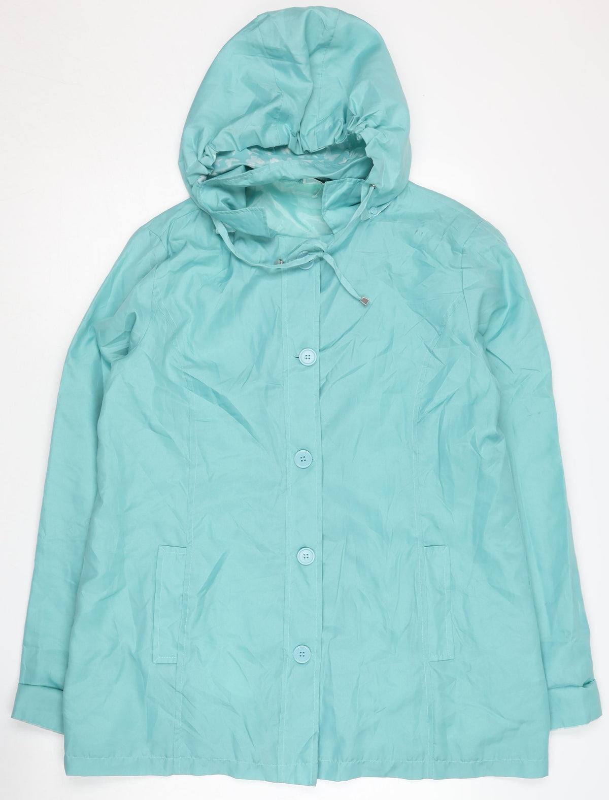 Anne De Lancay Women's Blue Hooded Jacket Size 16