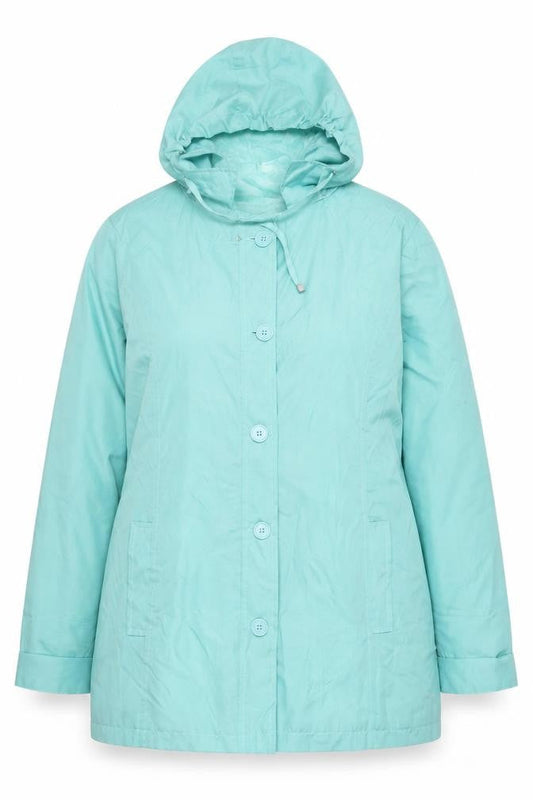 Anne De Lancay Women's Blue Hooded Jacket Size 16
