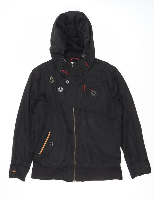 Luke Men's Black Hooded Jacket, Size M, Casual Style