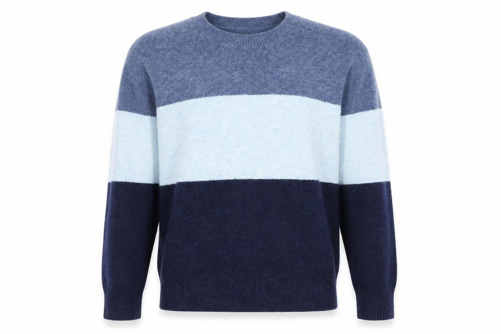 Uniqlo Men's Blue Striped Pullover Jumper S