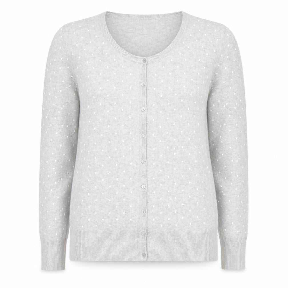 C&A Women's Grey Polka Dot Cardigan M