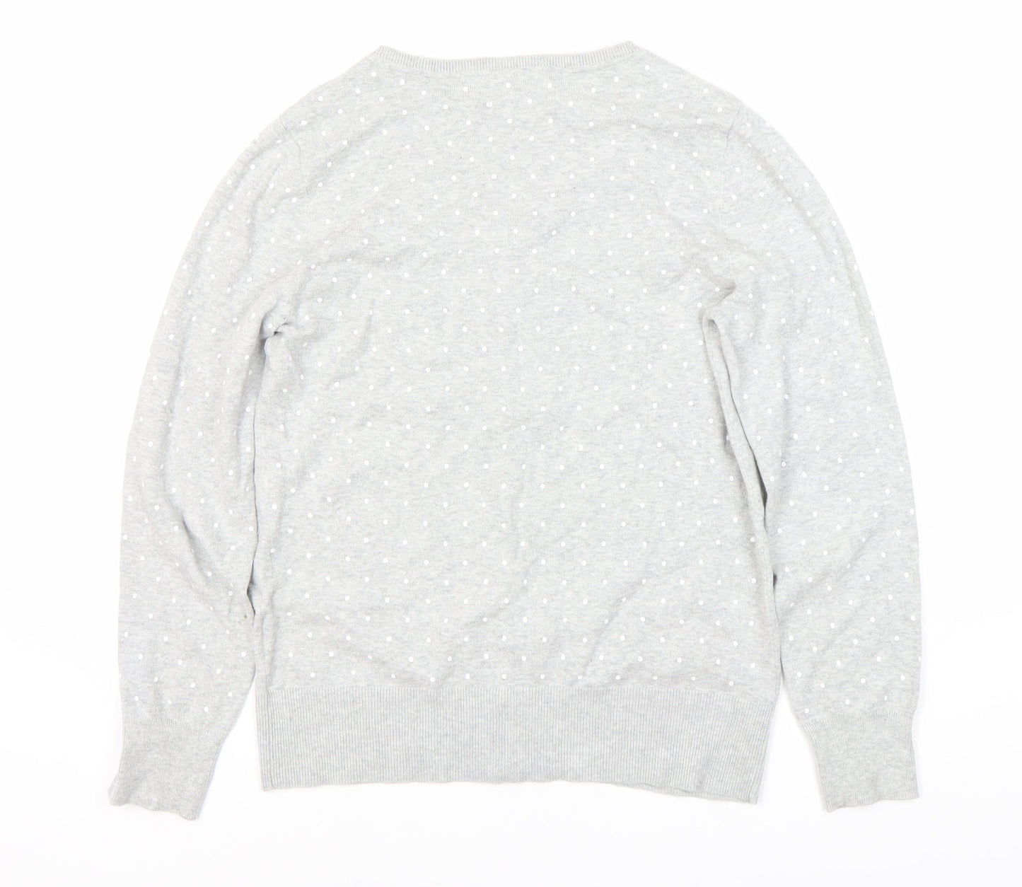 C&A Women's Grey Polka Dot Cardigan M