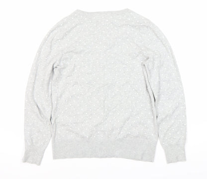 Back view of C&A Women's Grey Polka Dot Cardigan M